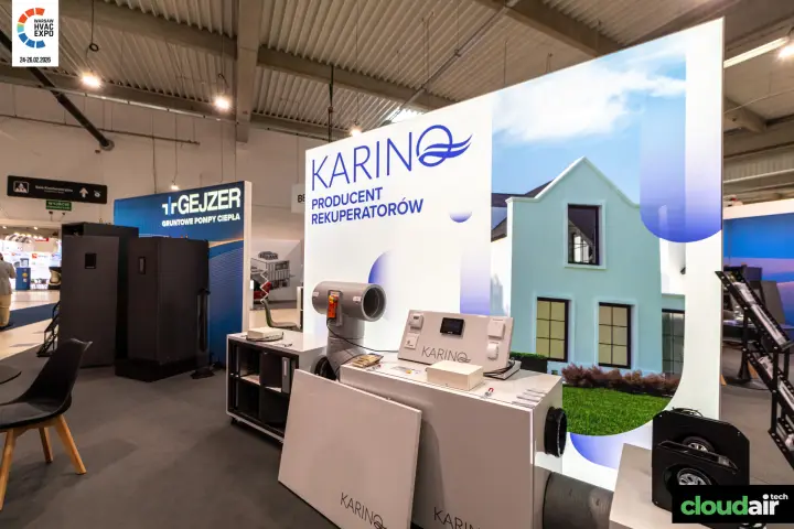 Karino stand presenting heat recovery units, controls and a fan module