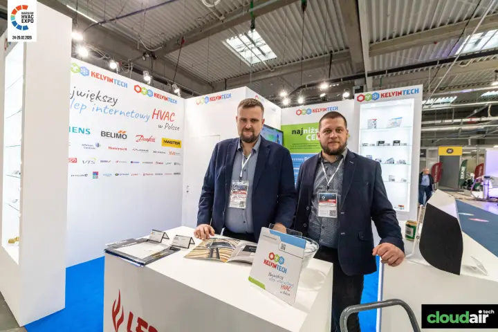 KelvinTech stand promoting its online HVAC shop and partner brands