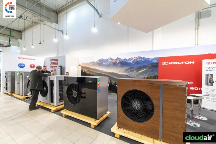 Kołton inverter heat pumps including a wood-effect casing model