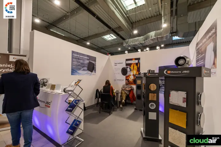 Motors JSC stand with decorative fan cover displays and heat resistant fans