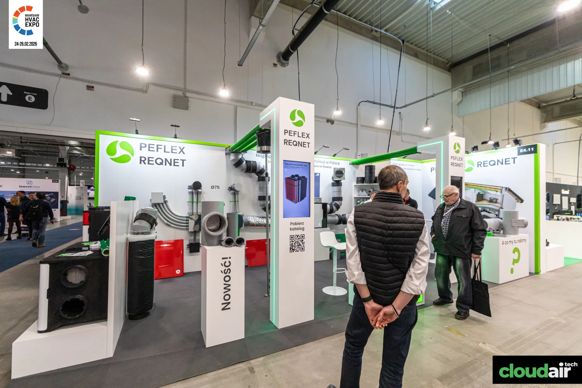 Peflex Reqnet stand with ventilation ducts and recuperators at Warsaw HVAC Expo 2026