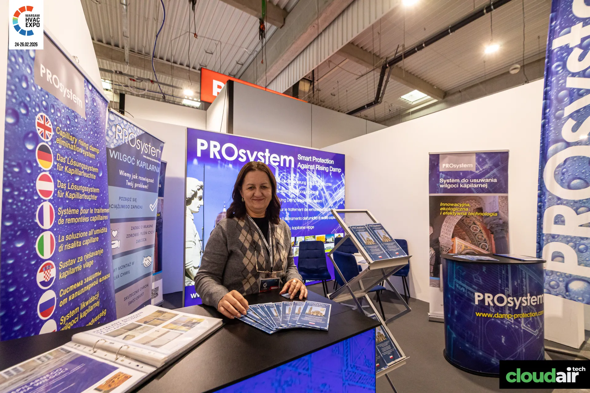PROsystem stand presenting a rising damp elimination system at Warsaw HVAC Expo 2026