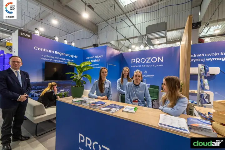 Prozon climate foundation stand promoting refrigerant recovery and regeneration at Warsaw HVAC Expo 2026