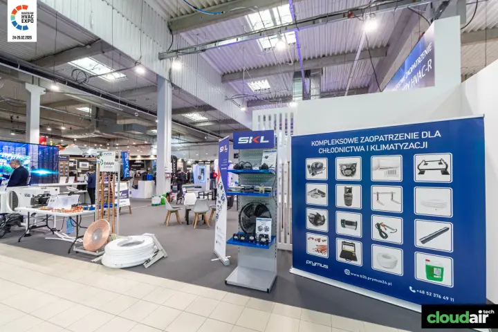 Prymus banner of refrigeration supplies beside an SKL fan rack