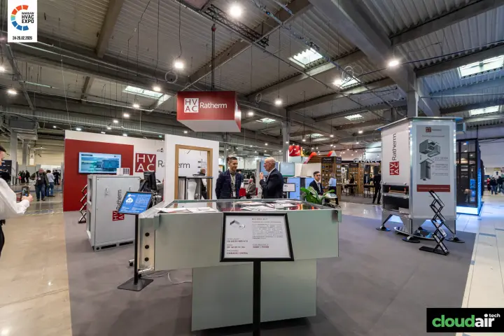 Ratherm XK-P ceiling-mounted air handling unit on display at Warsaw HVAC Expo 2026