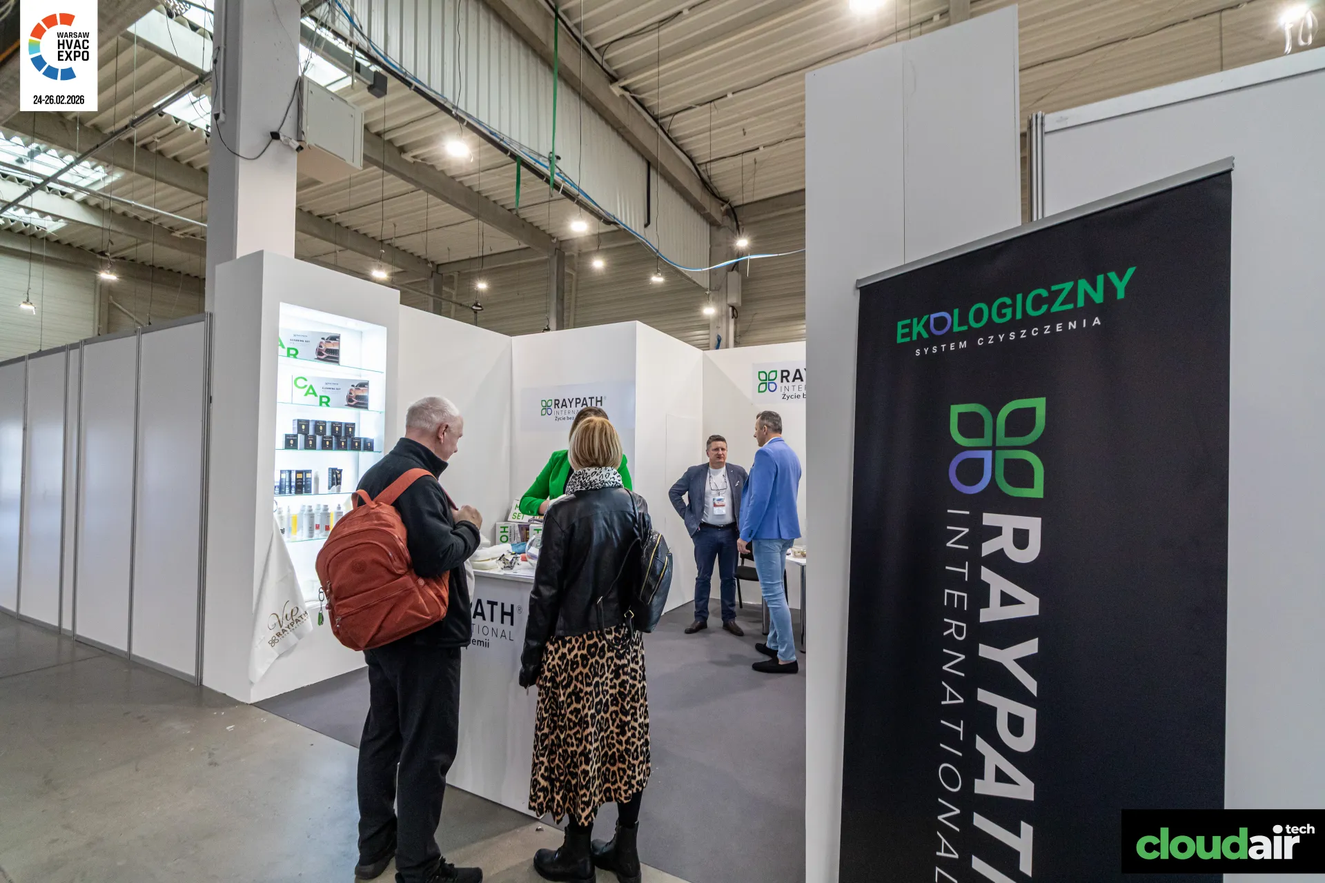 Raypath International stand promoting an ecological cleaning system at Warsaw HVAC Expo 2026