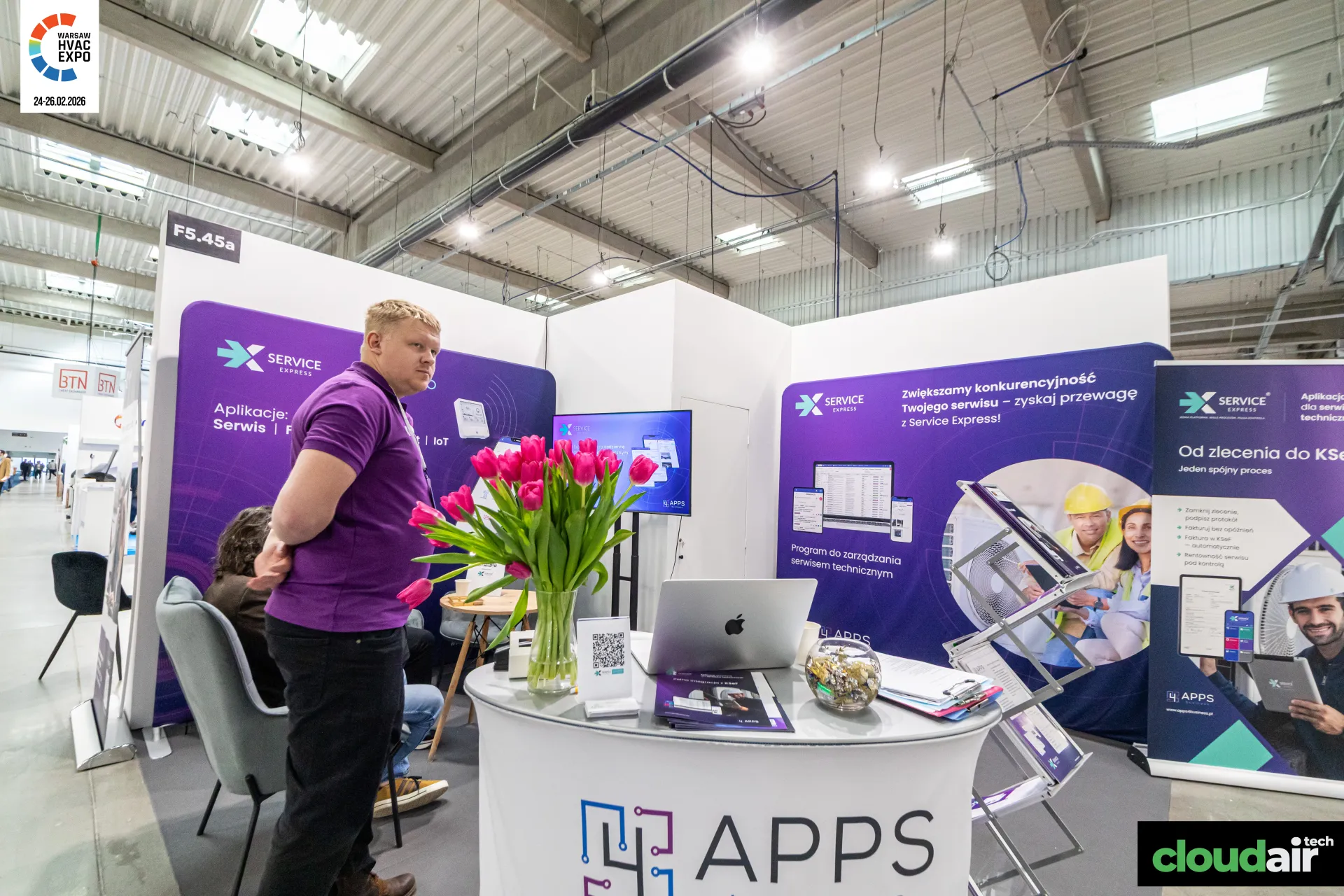 Service Express stand with service management software graphics at Warsaw HVAC Expo 2026
