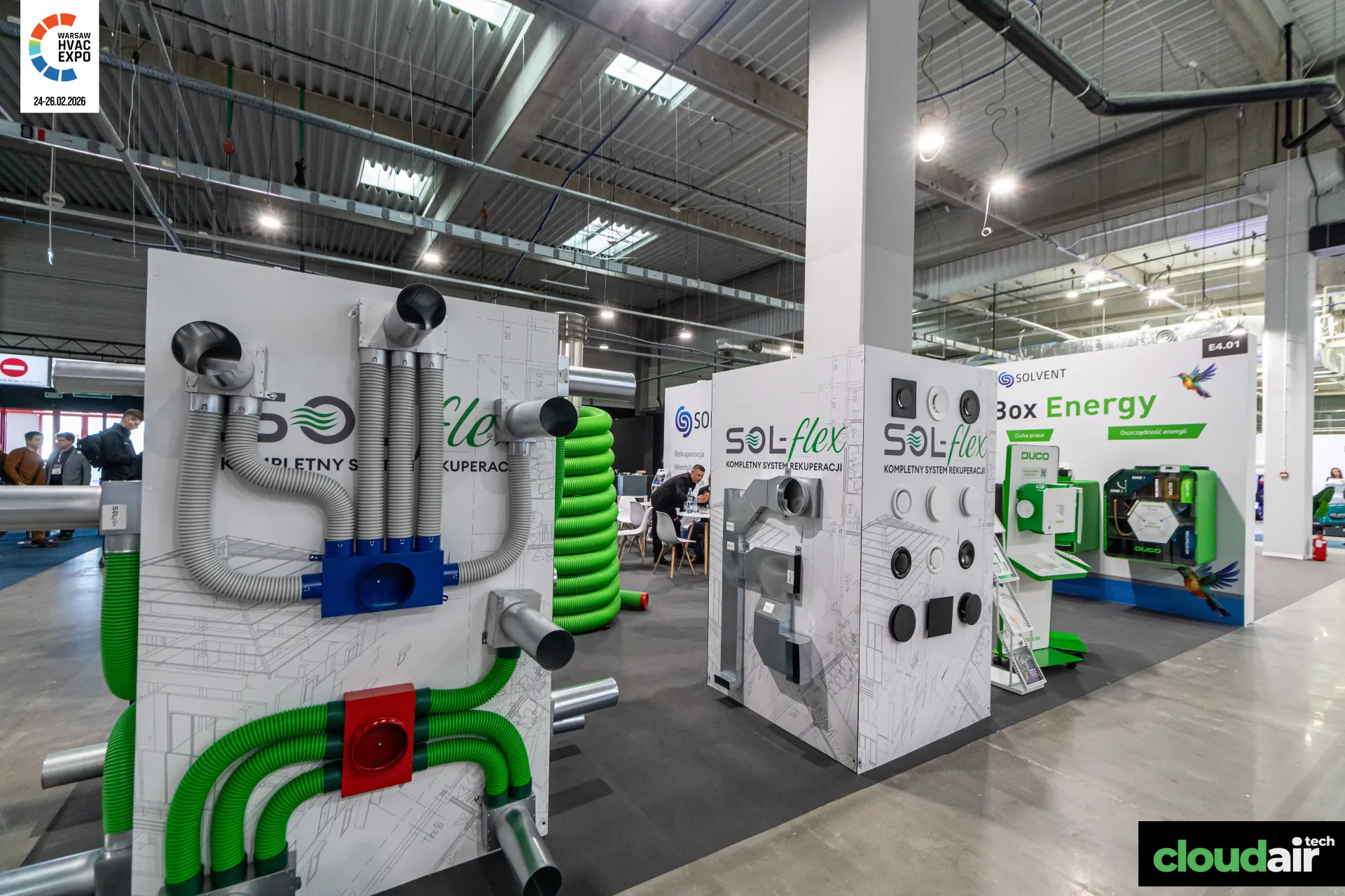 Solvent SOL-flex duct display boards and Duco heat recovery units at Warsaw HVAC Expo 2026