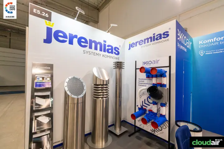 Stainless chimney caps and Ekkoair air distribution manifold at Jeremias