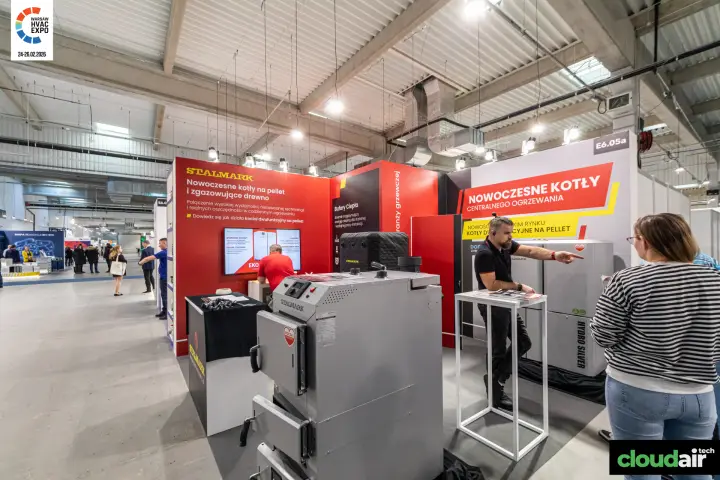 Stalmark stand with pellet and wood gasification boilers at Warsaw HVAC Expo 2026