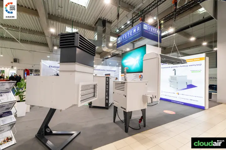 Systema air heater and OHA x gas radiant heater on display at Warsaw HVAC Expo 2026