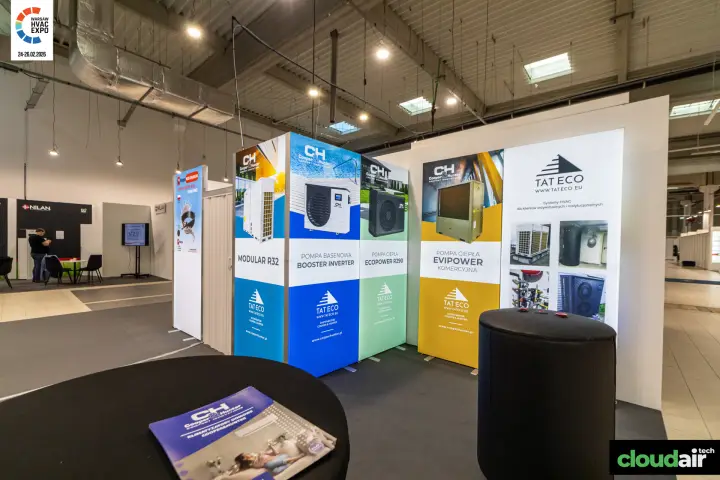 Tat Eco display of Cooper&Hunter heat pumps including Ecopower R290 and Evipower at Warsaw HVAC Expo 2026