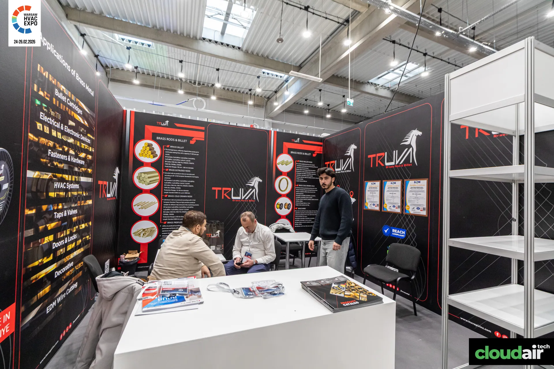 Truva stand presenting brass rods, billets and their applications at Warsaw HVAC Expo 2026