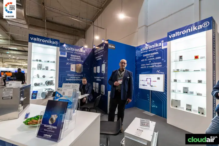 Valtronika stand with heater controllers and AHU control system