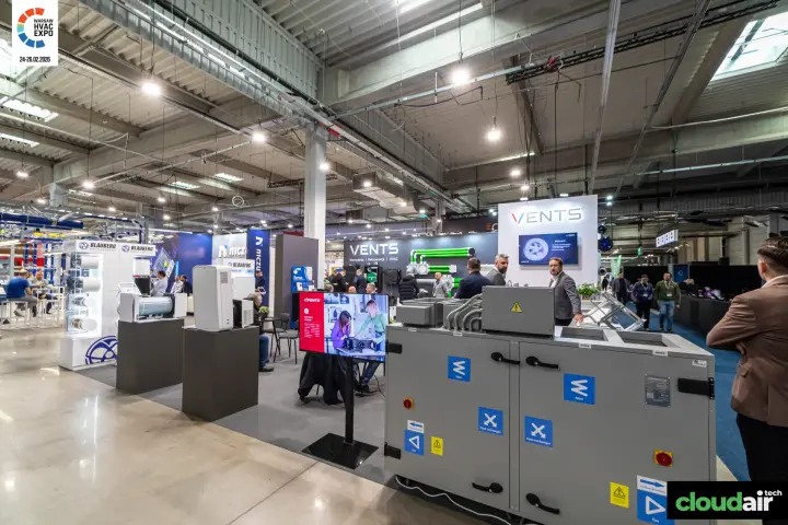 Vents air handling unit labelled filter, heat exchanger and fan at Warsaw HVAC Expo 2026