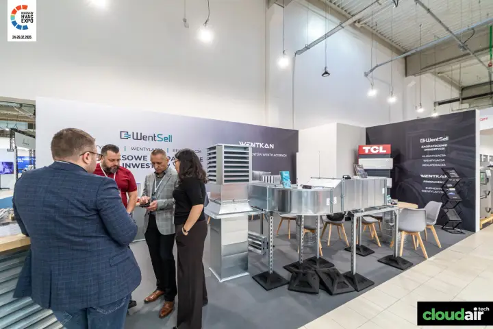 WentSell and Wentkan stand with galvanised ductwork and a roof cowl at Warsaw HVAC Expo 2026