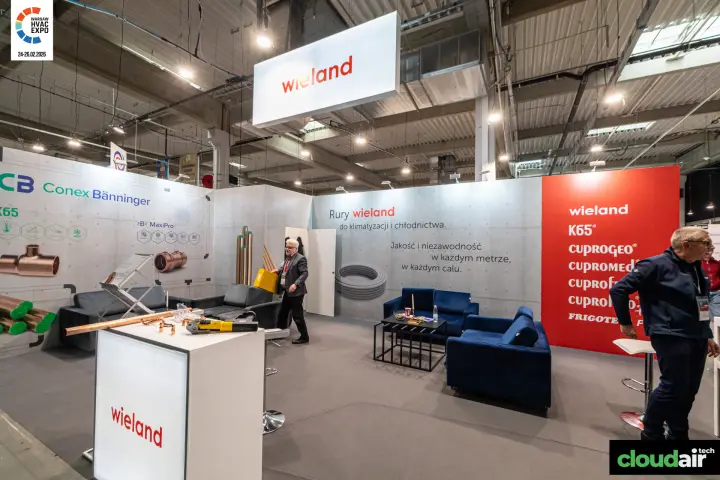 Wieland stand with copper pipes for air conditioning and refrigeration at Warsaw HVAC Expo 2026