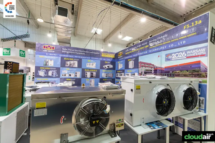XMK unit coolers in stainless steel and white on stand F5.13a